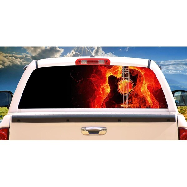 Entretenimiento Strings On Fire Rear Window Graphic Truck View Thru Vinyl Back Decal EN3263120 - main